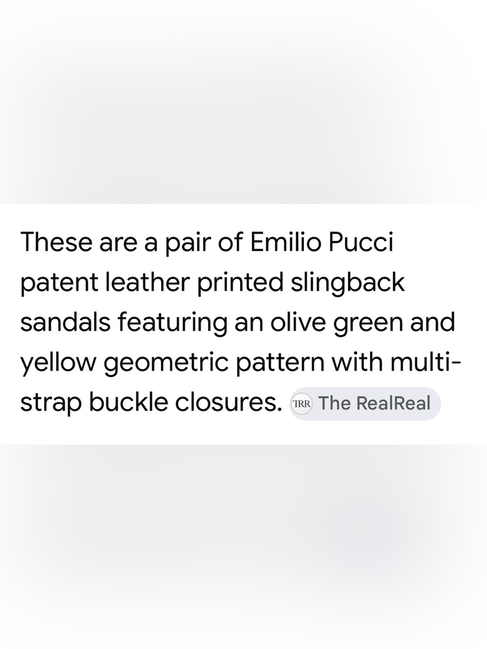 EMILIO PUCCI  Strappy Patent Leather Sandals in Olive & Yellow - Picture 7 of 14